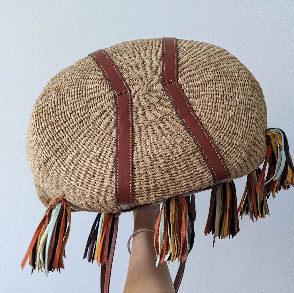 Chloe Tassel Raffia Bag - Picture 5 of 16